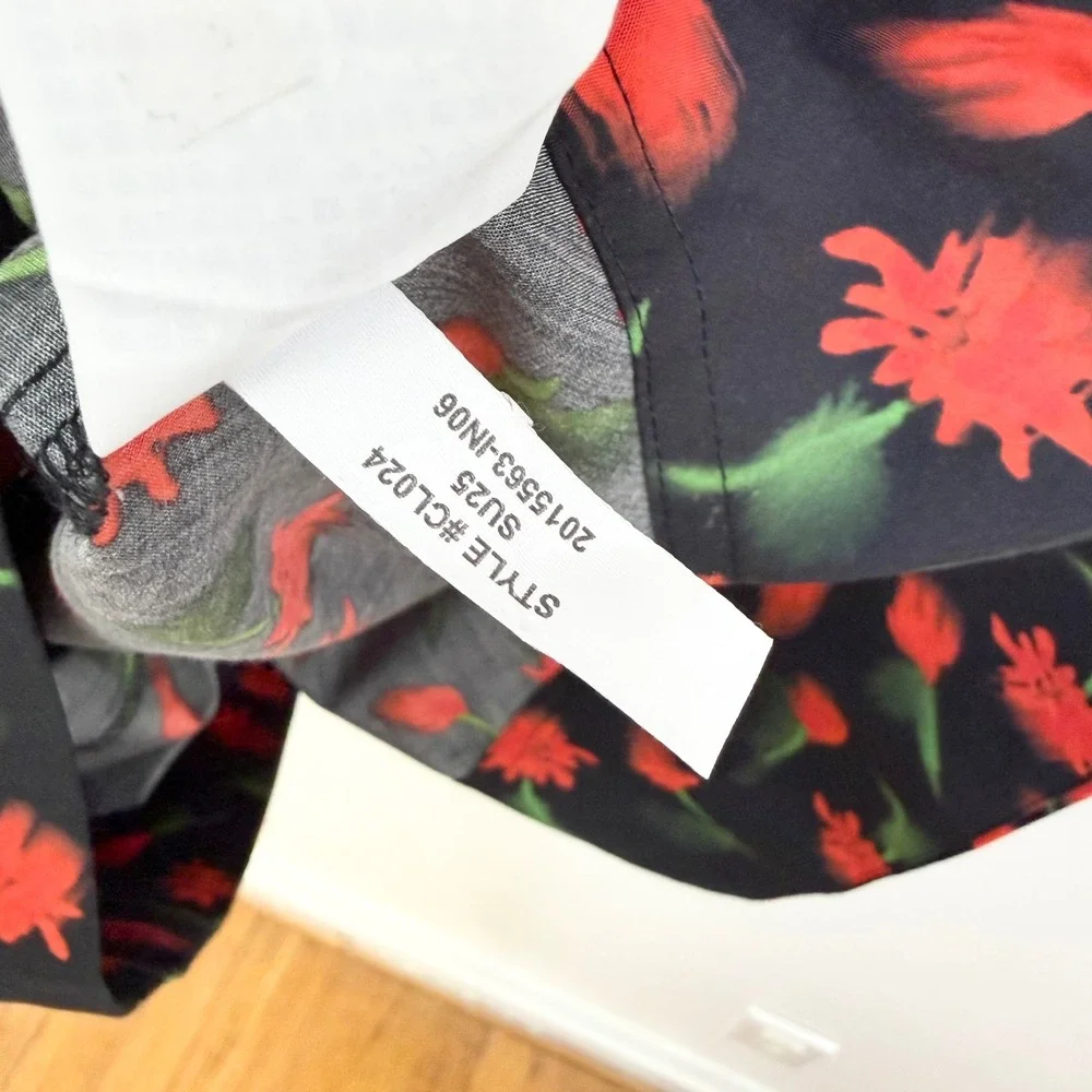J.Crew Painted Daisy Fit & Flare Mini Dress Black Floral Size 8 Tall